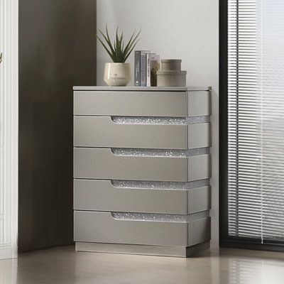Arielah Marchan Wood Vertical Chests, Gray