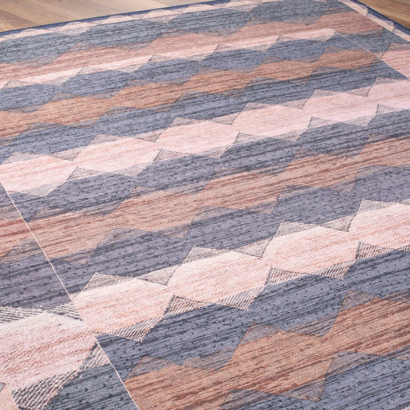 Luxurious Machine Washable Area Rug, 4.9 x 7.5 Feet, 100% Polyester, 1850 g/m², Pile Height: 0.2 inches | Eco-Friendly Recycled Poly Cotton Backing | Perfect for Living Room & Bedroom, Soft and Durable Design