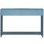 Console rectangulaire avec grands tiroirs de rangement et tablette fixe, vestibule bleu marine antique