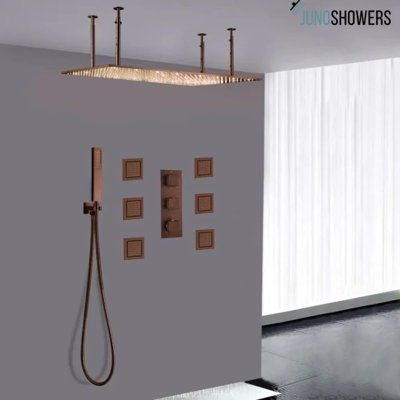 Système de douche noir mat durable avec pomme de pluie et douchette réglable