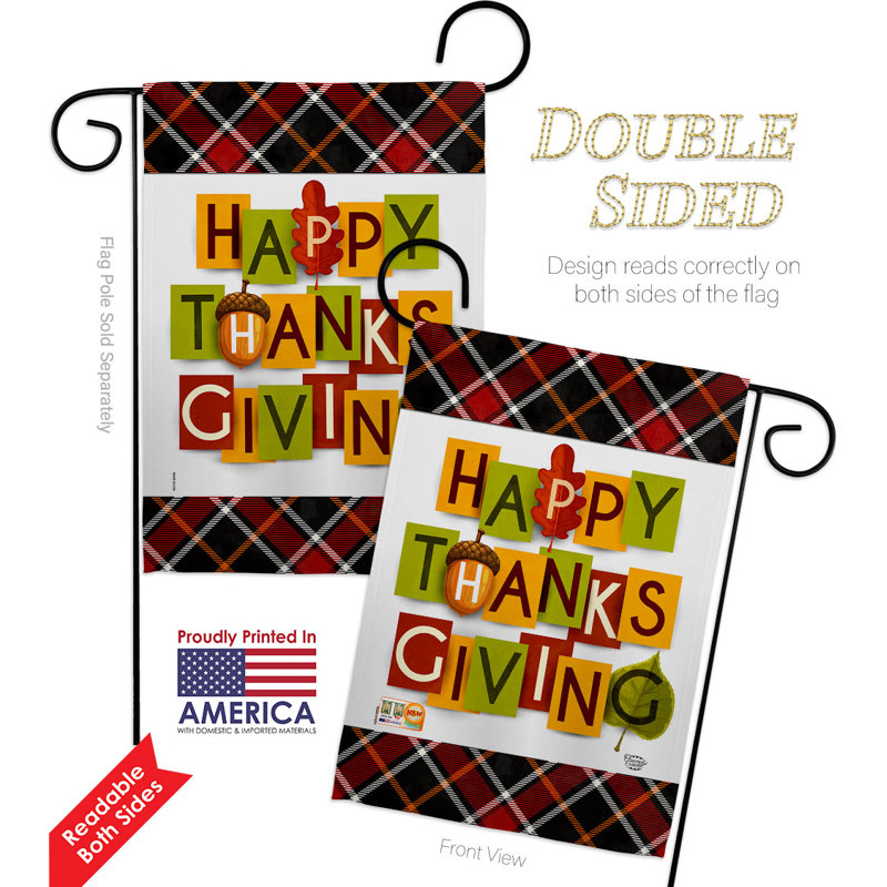 Double Sided 18.5'' H x 13'' W Polyester Thanksgiving Garden Flag