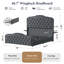 Grand lit tapissier à 4 tiroirs Maber, lit plateforme avec rangement et 2 tables de chevet, lit à oreilles en velours, aucun sommier requis, gris-97587623-97587621