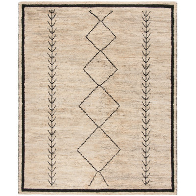 Bohemian Hand-Woven Ivory/Black Area Rug
