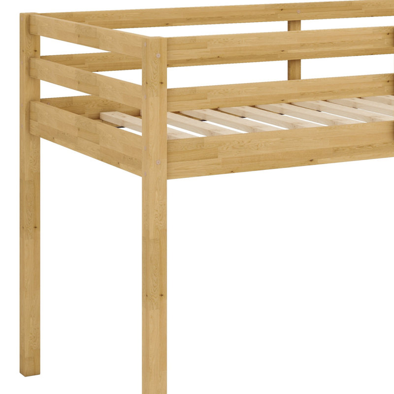 Wooden Loft Bed With Ladder, Natural