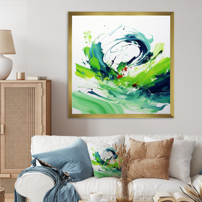 «Green Abstract Ink Expression II», art mural abstrait