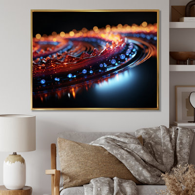 Abstrait paysage urbain futuriste du son sur toile