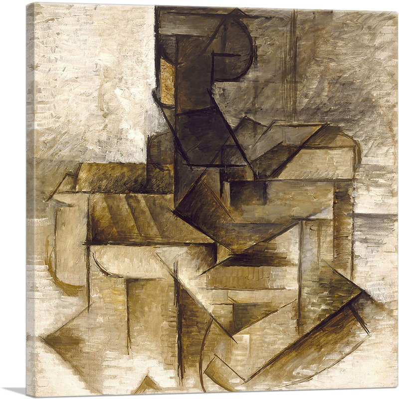 " The Rower 1910 " by Pablo Picasso Painting Print, 12" H x 12" W x 0.75" D