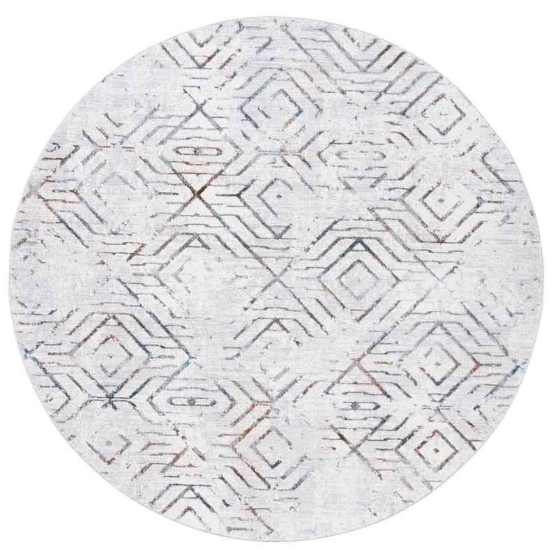 Enya Performance Geometric Rug, Round 6'7"