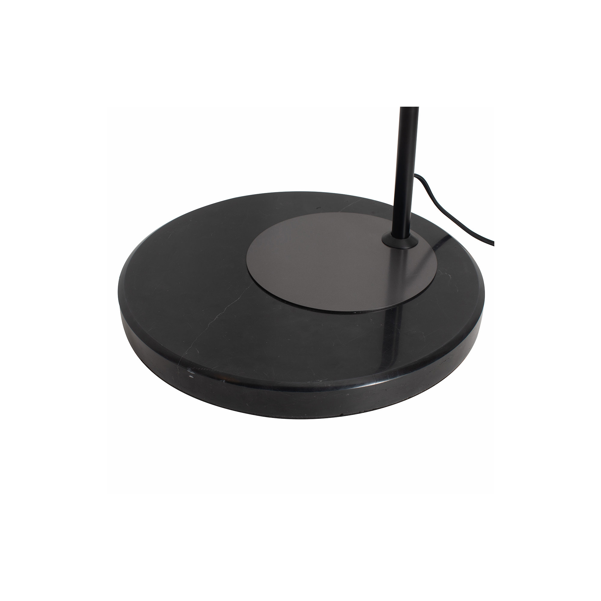Roswell 1 Light Arc Floor Lamp - Matte Black Finish, Handcrafted Shinpuru-sa Linen-Cotton Shade, Bla