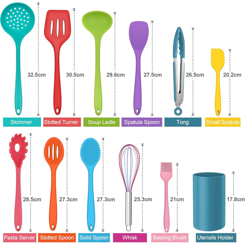 LIFEWITA 12 Utensil Set, Multicolor