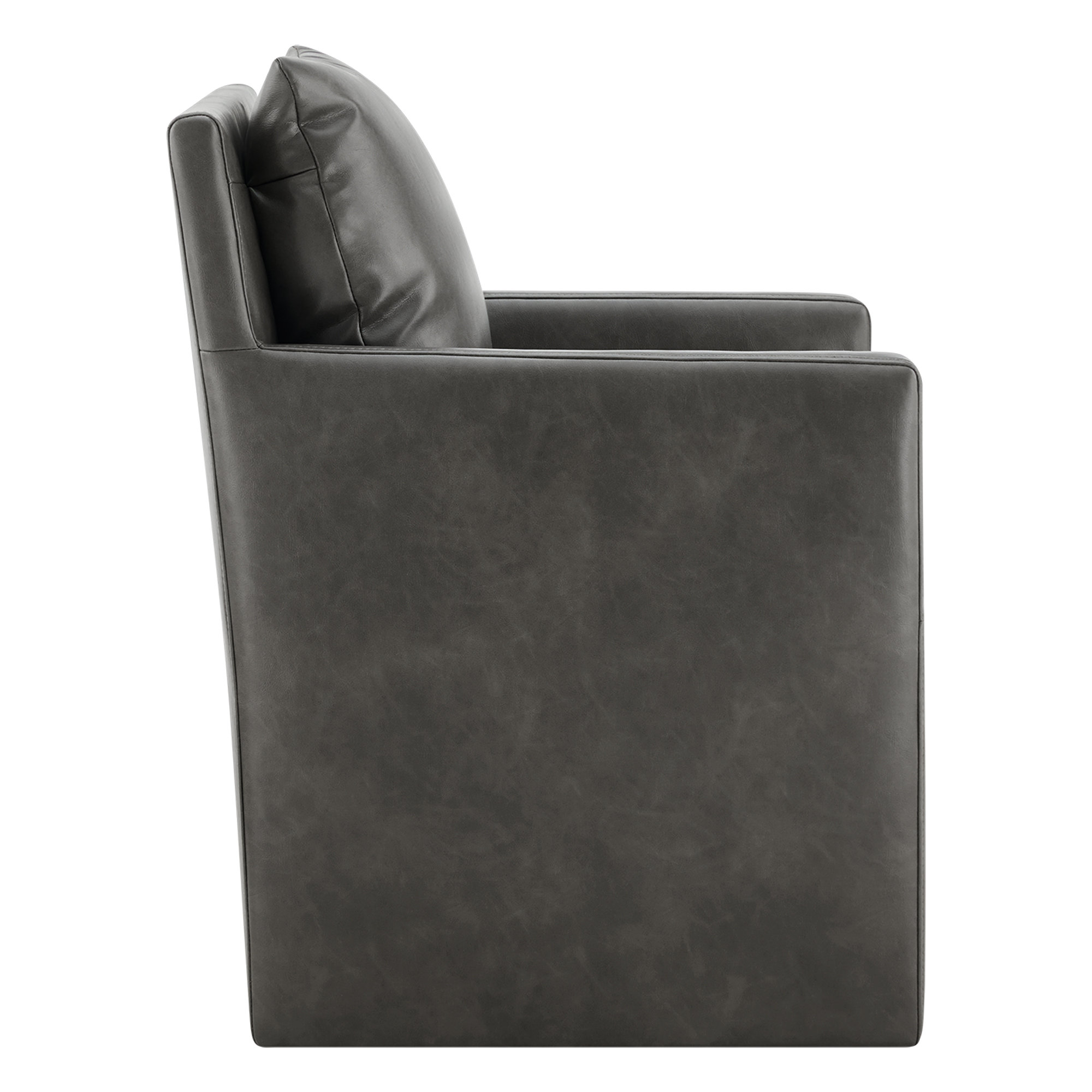 Alayaa Upholstered Arm Chair, Grey Faux Leather