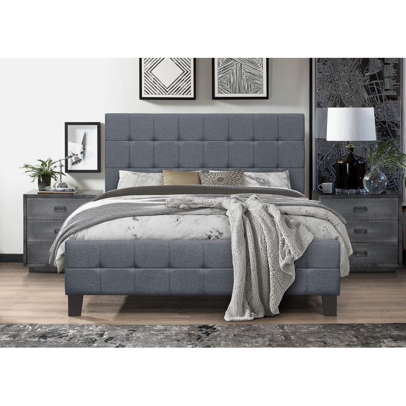 Upholstered Bed, Dark Grey, Kingsize (5')