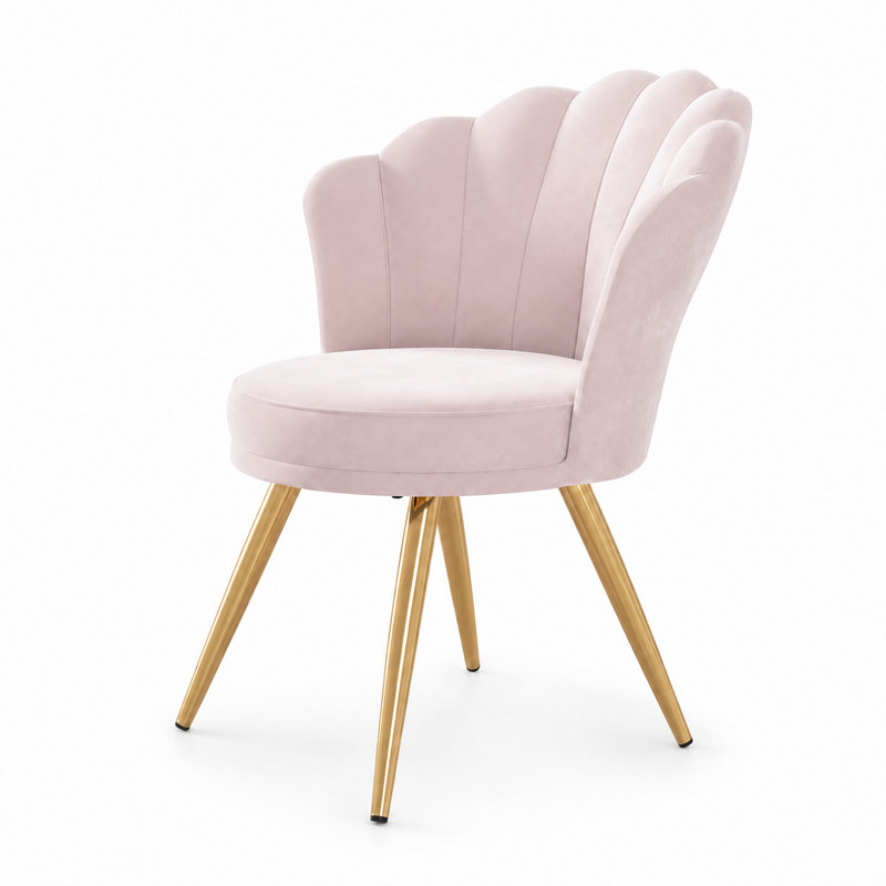 Elegant Upholstered Dining Chair, Pink