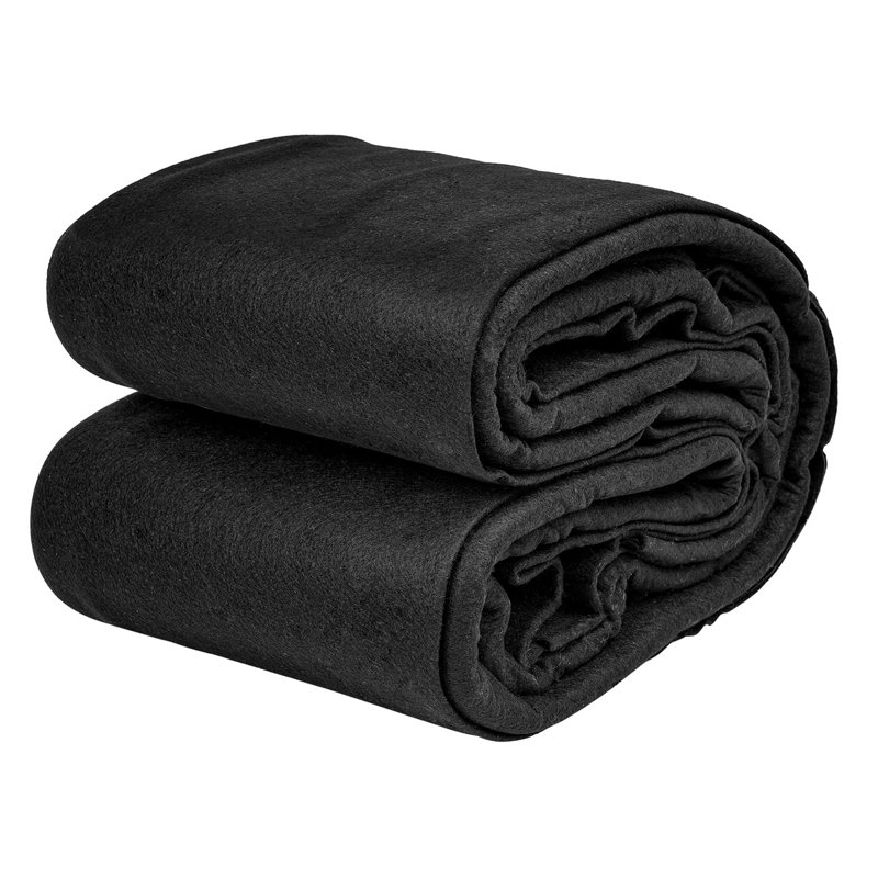 Tapis de piscine 450GSM pour piscine hors-terre, tapis sous-piscine rectangulaire géotextile extra-lourd 16,5 pi x 33 pi, perforation une pièce et barrière contre les mauvaises herbes, noir