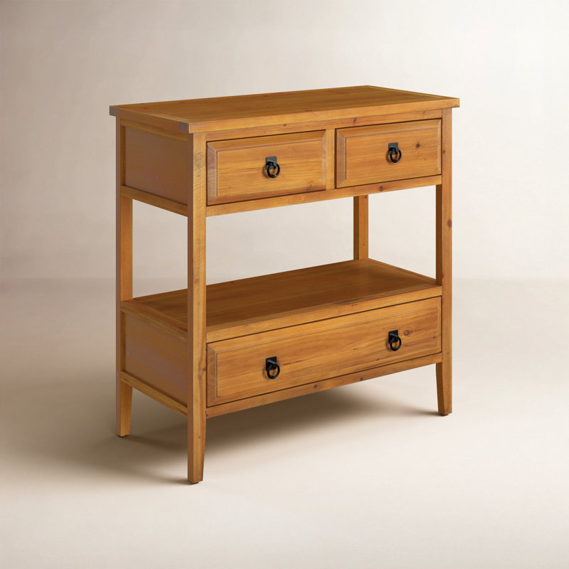 Console en bois massif 31,9 po Sadie, Chêne clair