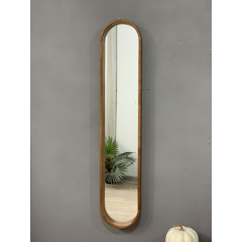 Decorative Rubber Frame Mirror With Elongated Oval Frame