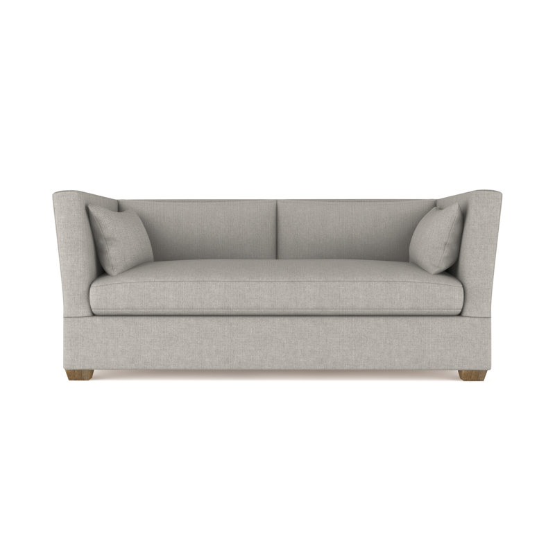 Canapé Rivington, Lin à tissage carré argenté, H 31 po x l 84 po x P 37 po, Naturel