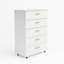 Commode blanche à 5 tiroirs avec poignées - Armoire de rangement moderne (inclut la commode seulement et non le miroir)-112788020
