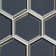 Beveled 3" Hexagon Glass Mesh-Mounted Mosaic Tile