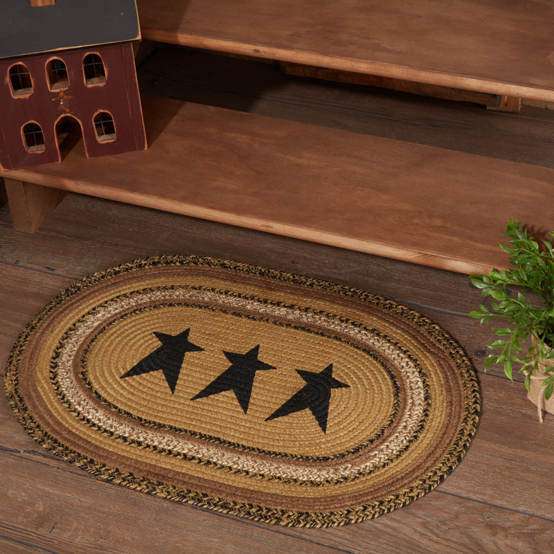 Tapis ovale tressé géométrique 1 8 po x 2 pi 6 po Kettle Grove