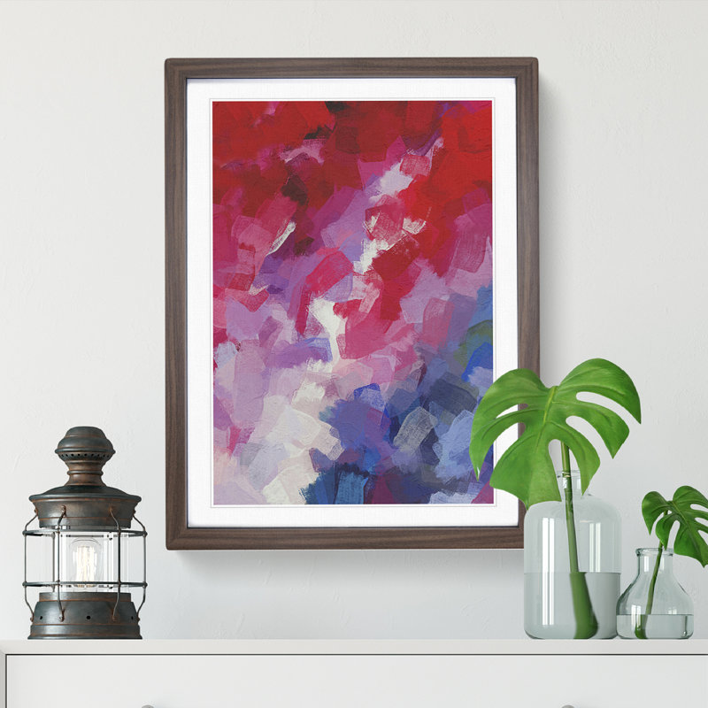 Celebrate the Dusk Abstract - Wall Art, Walnut Framed, 46cm H x 34cm W x 2cm D, Walnut
