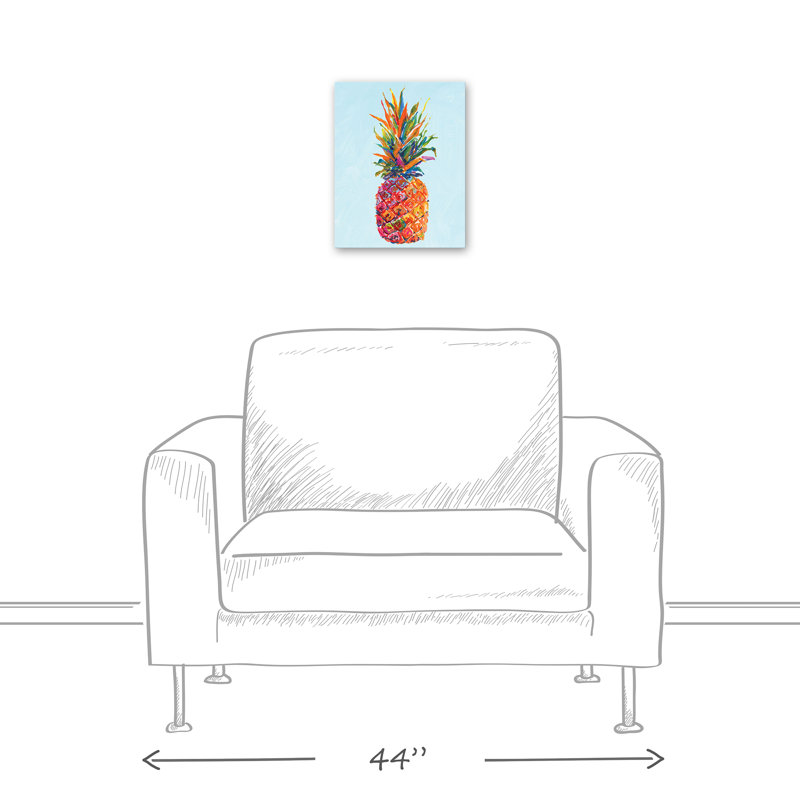 Ananas Funky sur toile, H 14 po x l 11 po x P 1,25 po