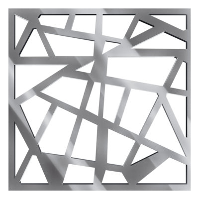 Harrisburg Decorative Fretwork Acrylic Wall Panels, Small, 11 3/8"W x 11 3/8"H x 1/8"T, Silver Mirror