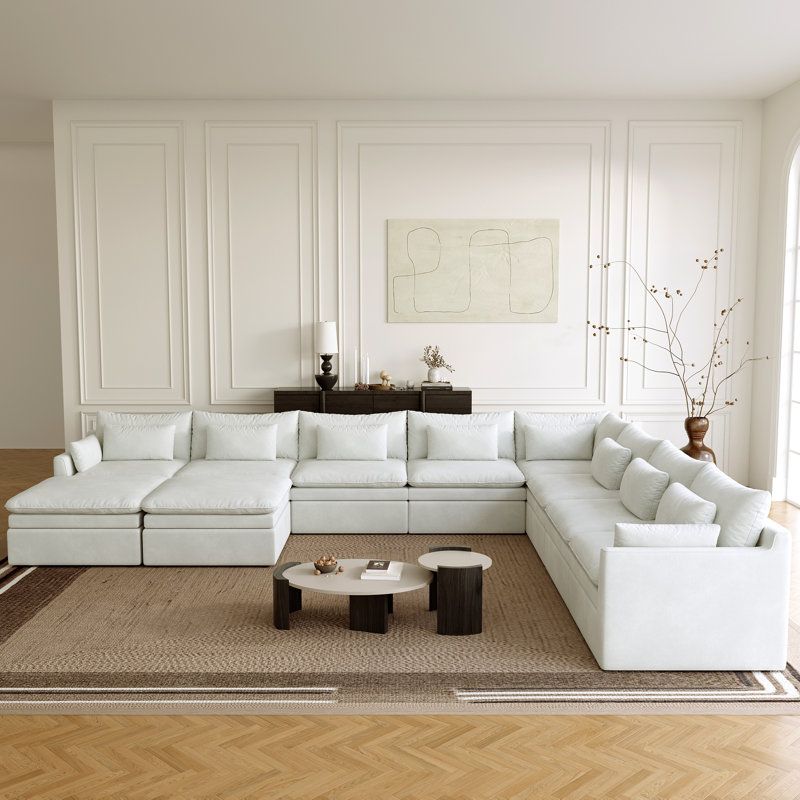 Canapé modulaire réversible Laron Rutherford, Polyester blanc