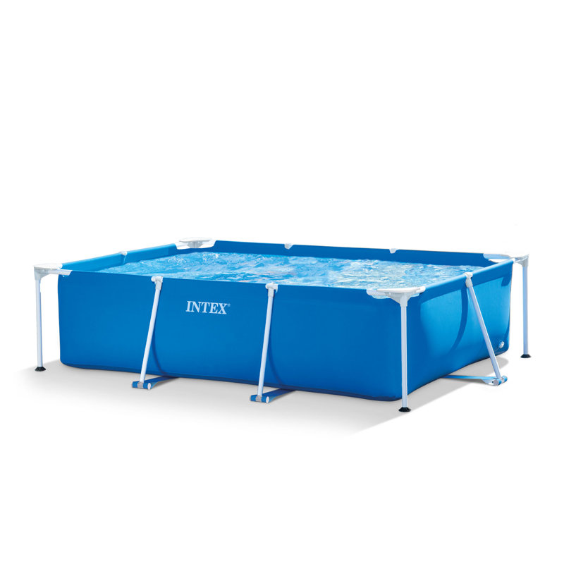 Intex 86" Blue Rectangular Frame Above Ground Pool