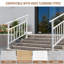 Rails à 3 ou 4 marches pour l'extérieur, ensemble de rampes d'escalier en acier réglables pour porche, terrasse, blanc-128518215-128518218