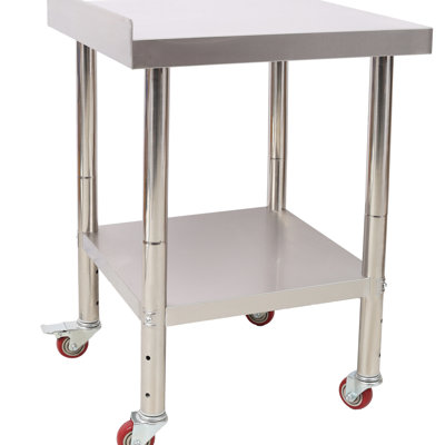 Table de préparation en acier inoxydable d'une capacité de 24 po x 35 1/2 po et capacité de charge de 440 lb avec dosseret, tablette inférieure réglable et 4 tablettes pour le garage