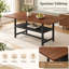 Table de salle à manger rectangulaire de 180 cm avec tablette de rangement, plateau en MDF et structure en métal-376268620