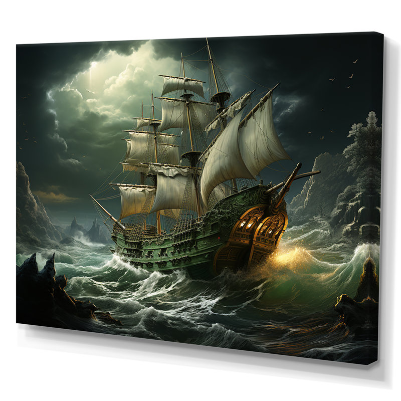 Pirate Sea Sovereigns - Art mural pirate, H 30 po x l 40 po x P 1,5 po, Toile tendue