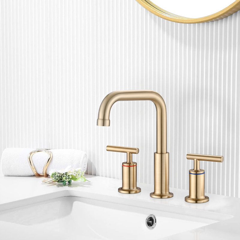 2-handle Bathroom Faucet with Drain Assembly