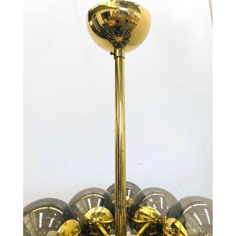Lustre Cortisha Grappolo, Laiton brossé, Transparent, H 55 po x l 42 po x P 42 po