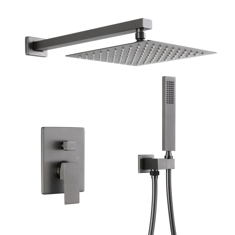 Robinet de douche Calder avec valve brute, Chrome poli noir
