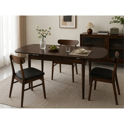 Wood Extendable Dining Table Expandable Kitchen Table for 4-10 People 47.2"L-63"L Expandable Table for Dining Room, Kitchen, Living Room