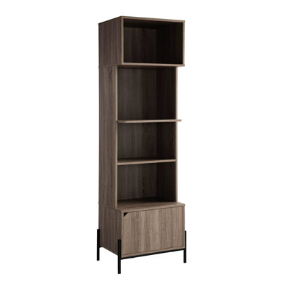Étagère de boulanger foncé taupe pour la cuisine - Armoire de rangement pour présentoir 4 tablettes ouvertes, 1 poignée pour micro-ondes jusqu'à 20 po x l 14 po x P 10 lb, poids de tablette maximum, une et quatre tablettes