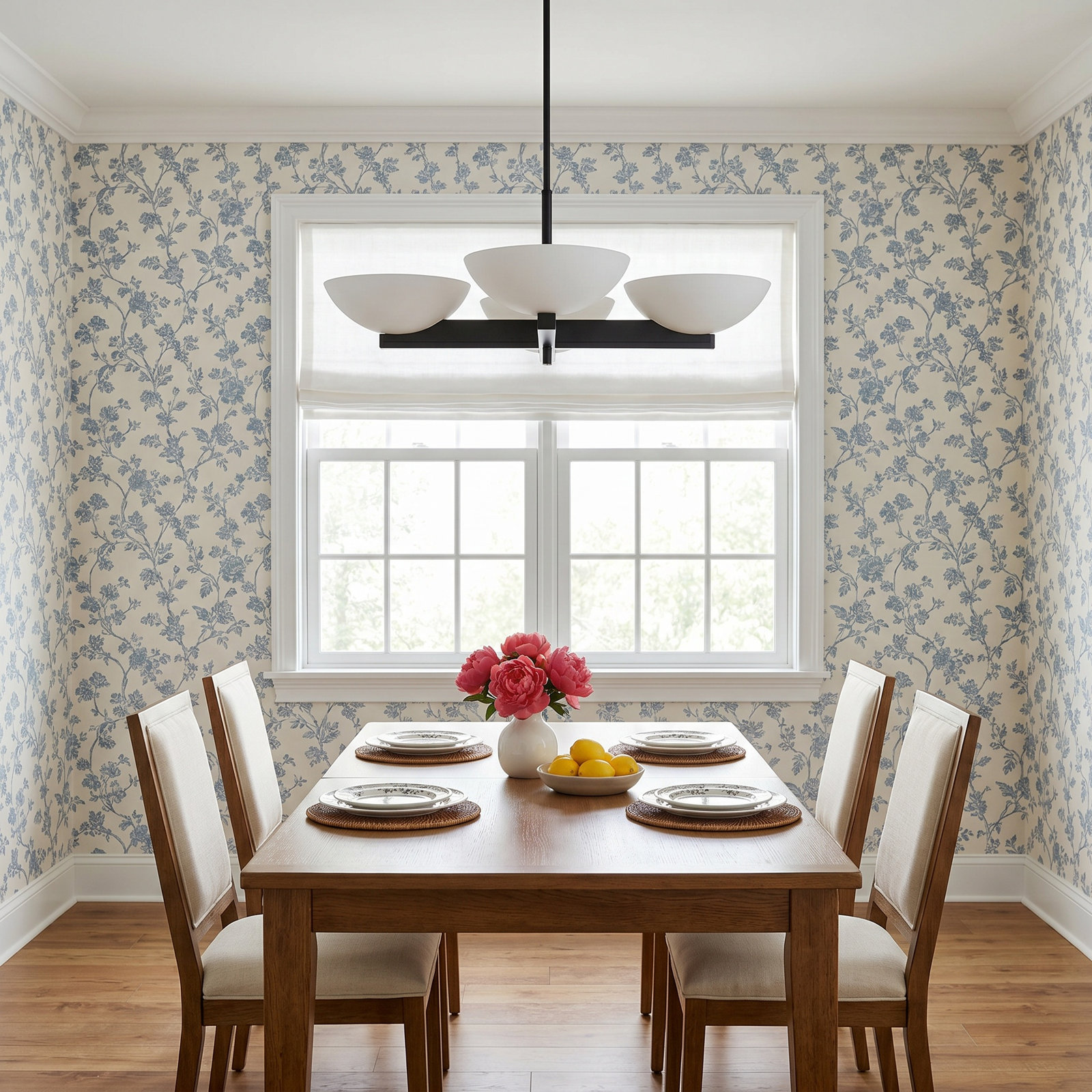 4-Light Chandelier, Black