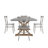 Cann Rustic Pine Frame Concrete Veneer Top Dining Table Set - Full Concrete Veneer Top Table And 4 Chairs-1737877963