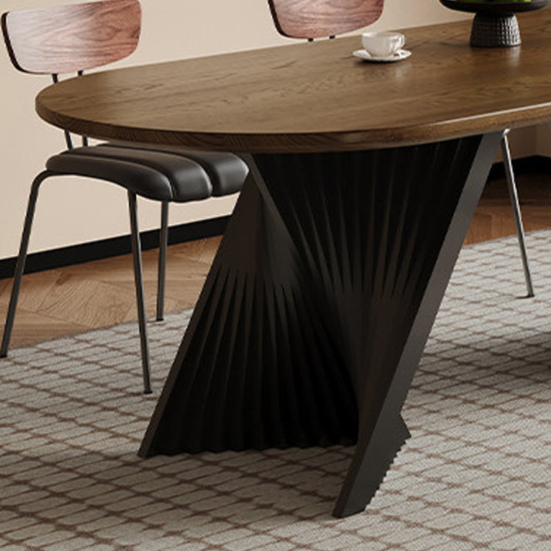 Bureau multifonctionnel ovale rétro exquis, 29.52" H x 78.74" W x 31.49" D
