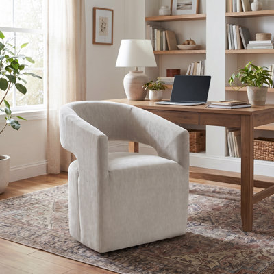 Roya Barrel-Back Dining Chair With Casters
