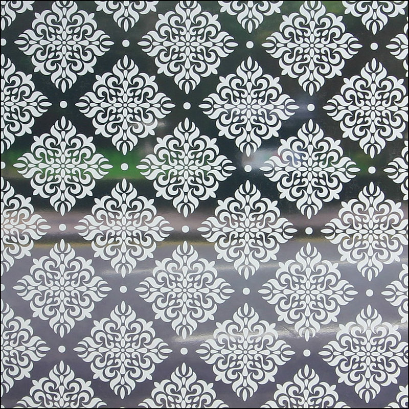 Film de fenêtre transparent damassé, 36 po x 48 po