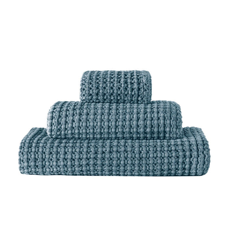 Aura Waffle Hand Towel, Large, Peacock