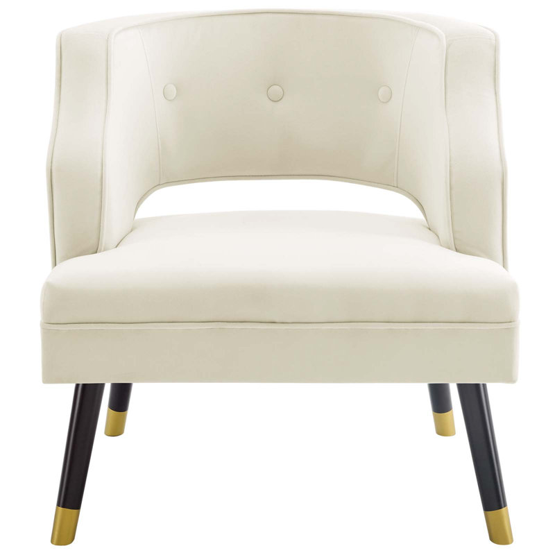 Carson Carrington Taktsberget Velvet Armchair by Modway, Ivory