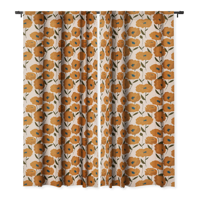 Rideau occultant 1 pièce Alison Janssen Boho Poppies, L 50 po x L 63 po