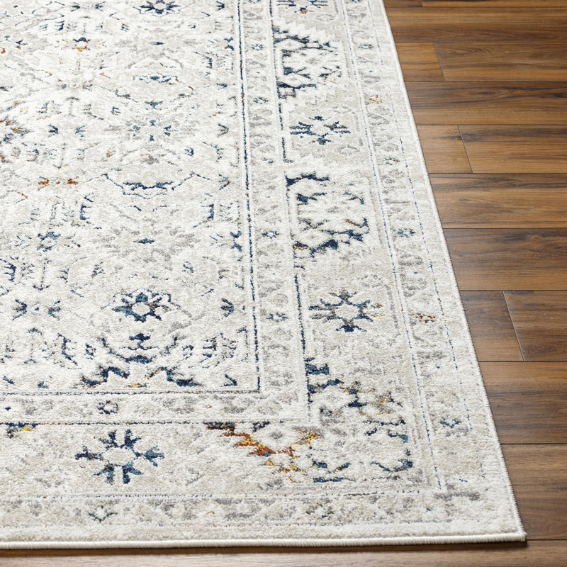 Zanesville Machine Woven Polypropylene Area Rug in White, Rectangle 2' x 2'11"