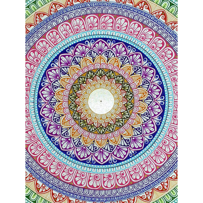 Peinture multicolore de mandala | Fineliners de Staedtler sur papier | Par Rashi Agrawal