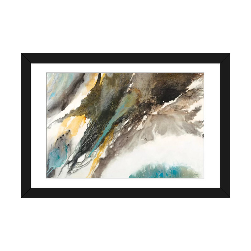« liquid mercure », impression sur toile, Papier beaux-arts encadré noir, Blanc, H 24 po x l 32 po x P 1 po