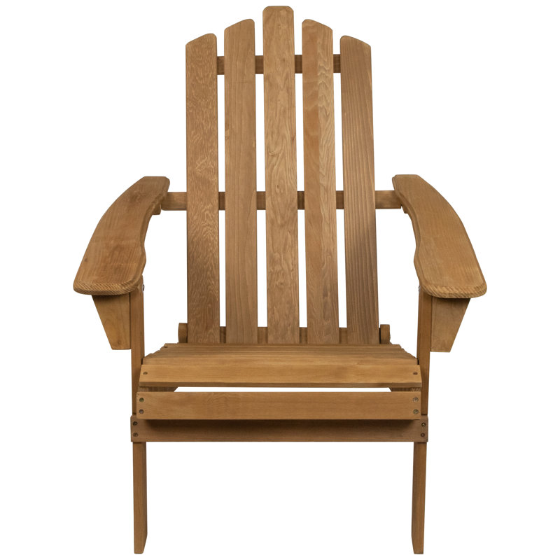 36" Classic Folding Wood Adirondack Chair, Brown
